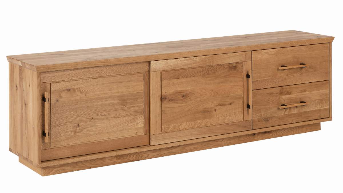 Lowboard Oreia - Wildeiche massiv, natur geölt