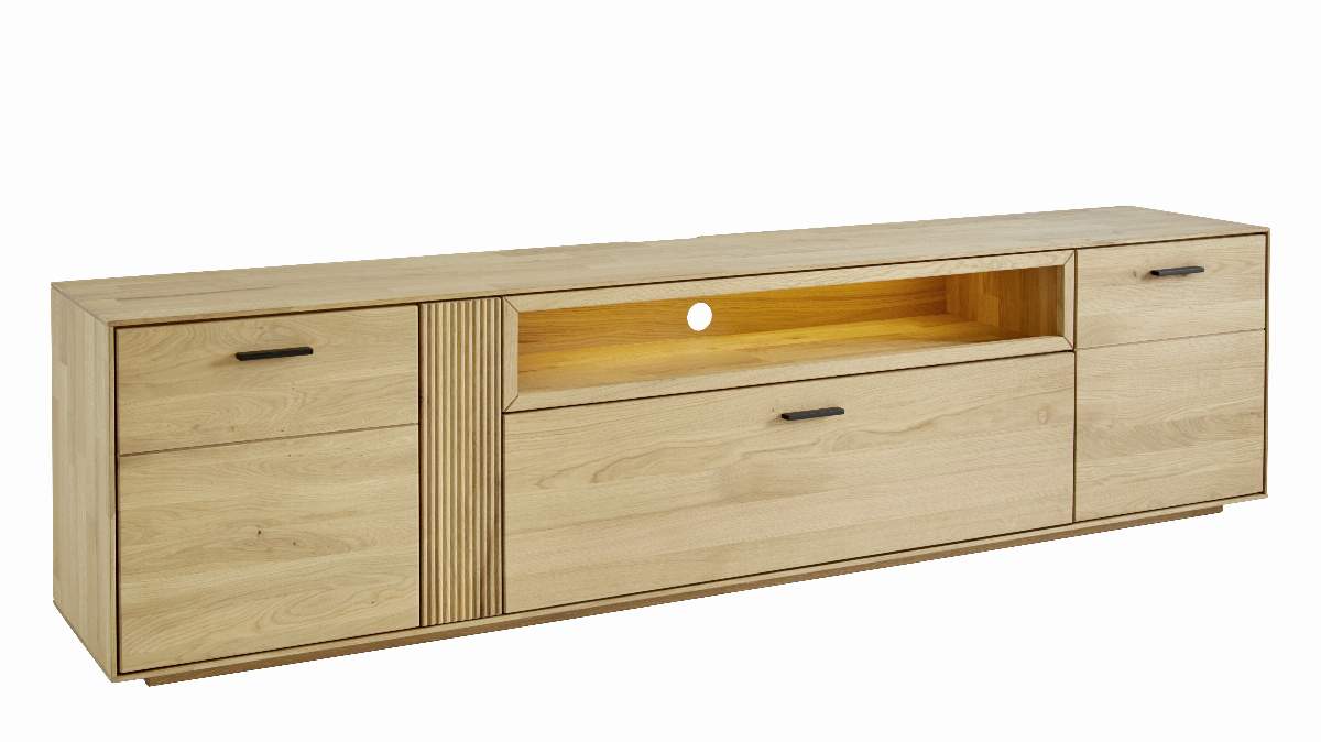 Lowboard Estana - inkl. Beleuchtung, Eiche massiv, legno