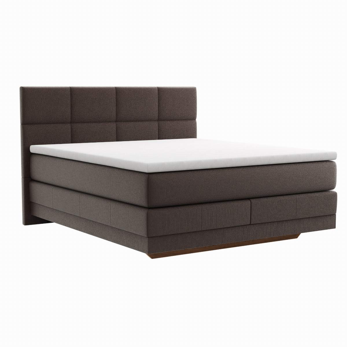 Boxspringbett Alpin Luxe - Liegefläche ca. 180x200 cm, Stoff, Dunkelbraun