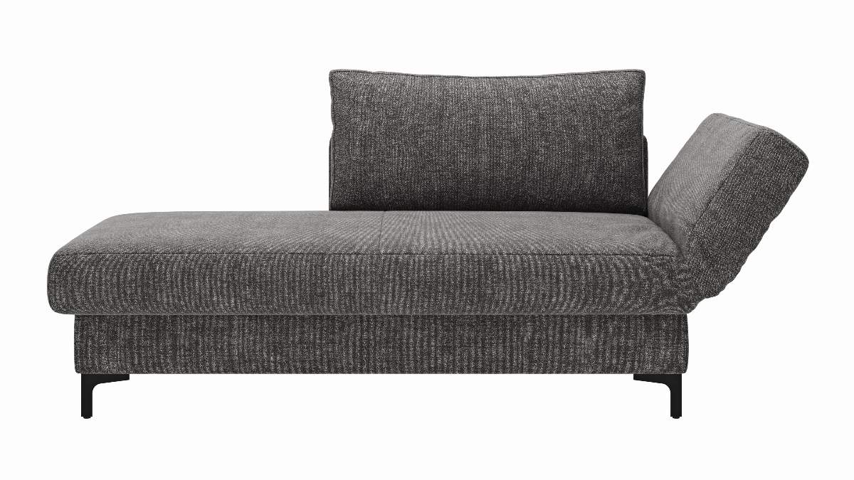 Schlafsofa Verano - Ausrichtung rechts inkl. Schlaffunktion und Bettkasten, Stoff, Dunkelgrau