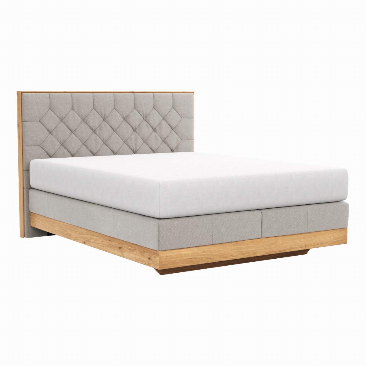 Boxspringbett Alpin Luxe - Liegefläche ca. 160x200 cm, Stoff, Graubeige