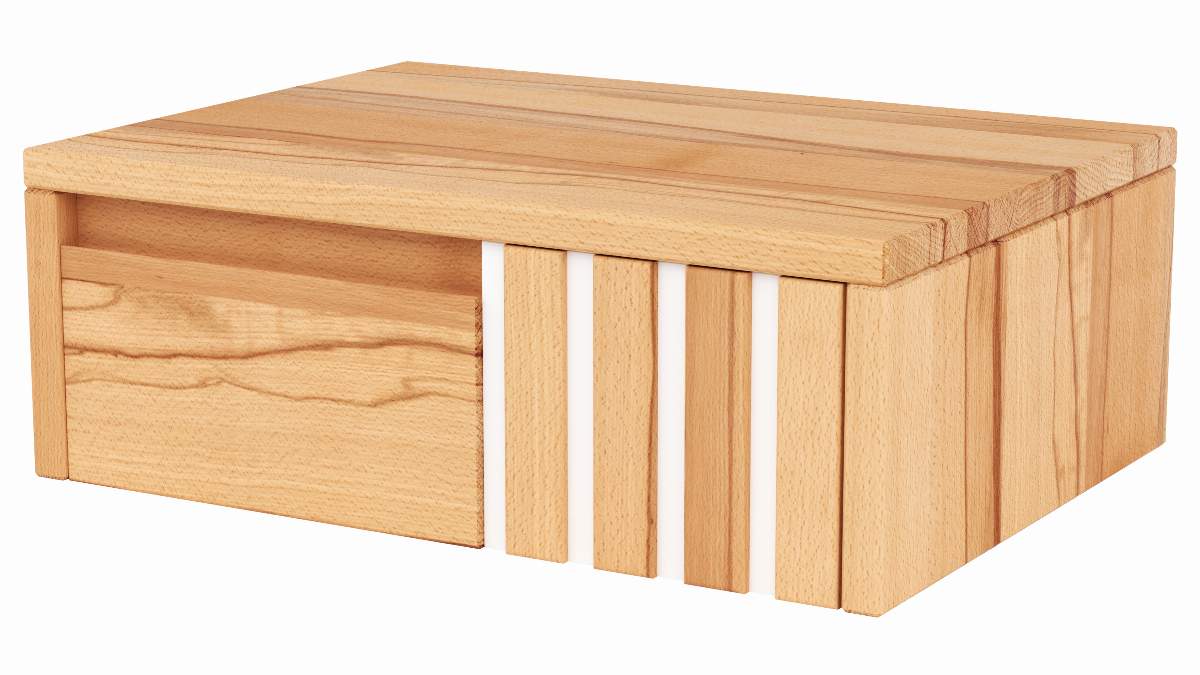  Nachtkonsole Tigris - rechts, Kernbuche massiv, geölt