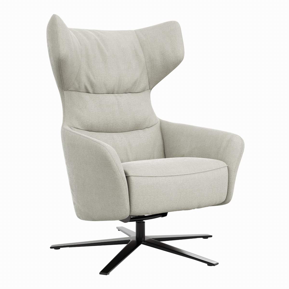 Drehsessel Houston Relax - Größe M, inkl. Relaxfunktion + Gasdruckfeder, Stoff, Natur