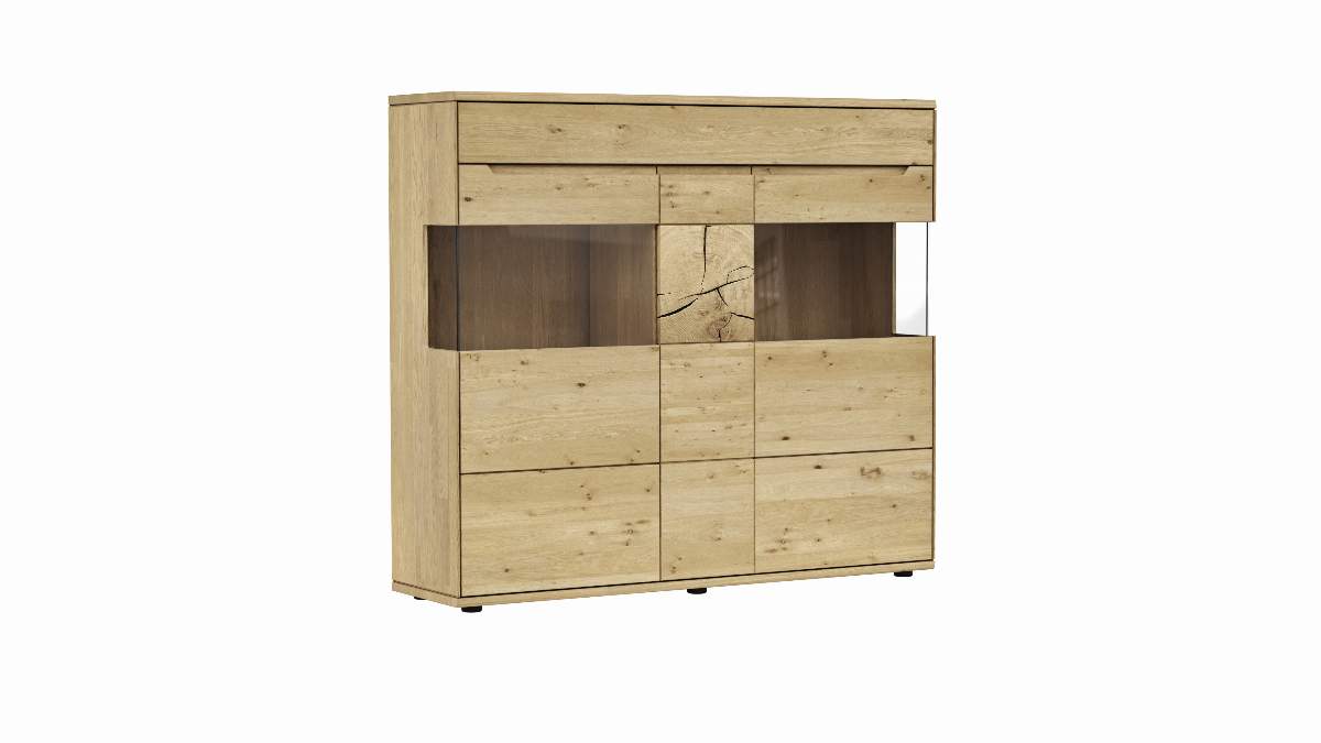 Highboard Amora - Wildeiche massiv bianco