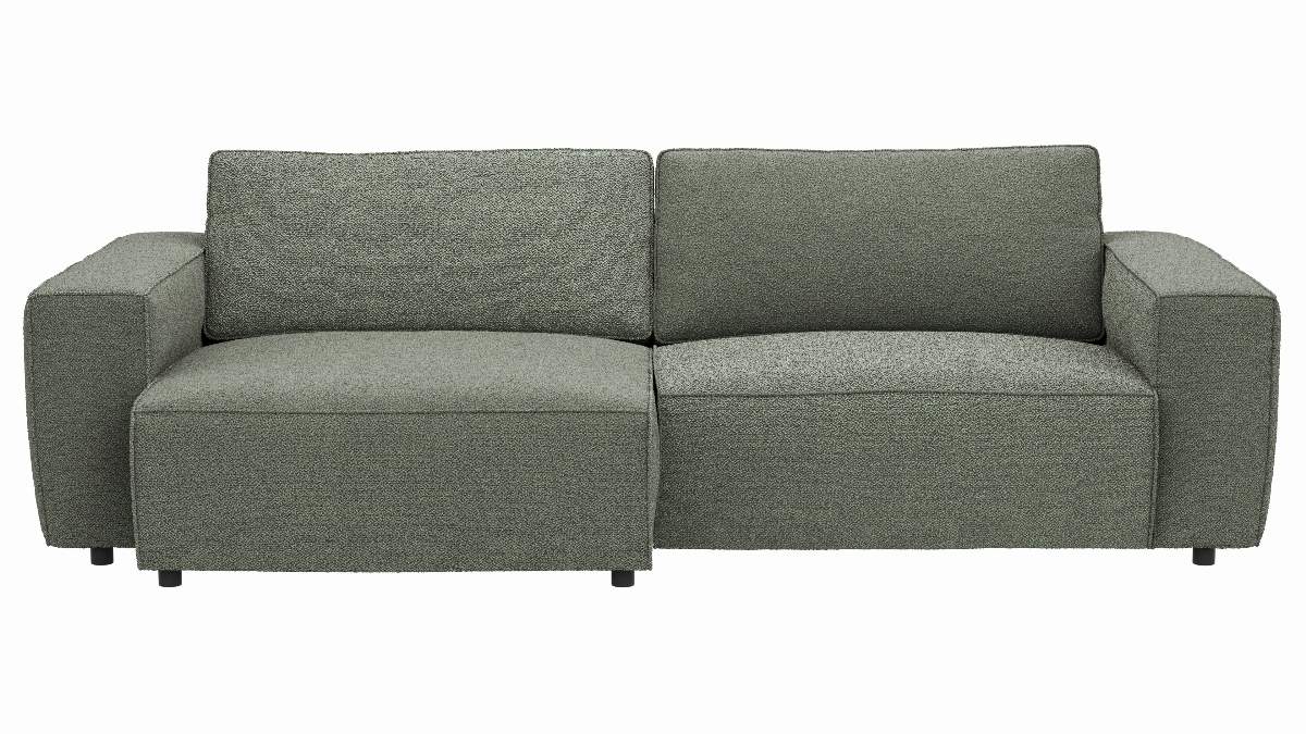 Sofa Lilaia - 1,5-Sitzer XL Tief mit 1,5-Sitzer XL, Stoff, Olivgrün