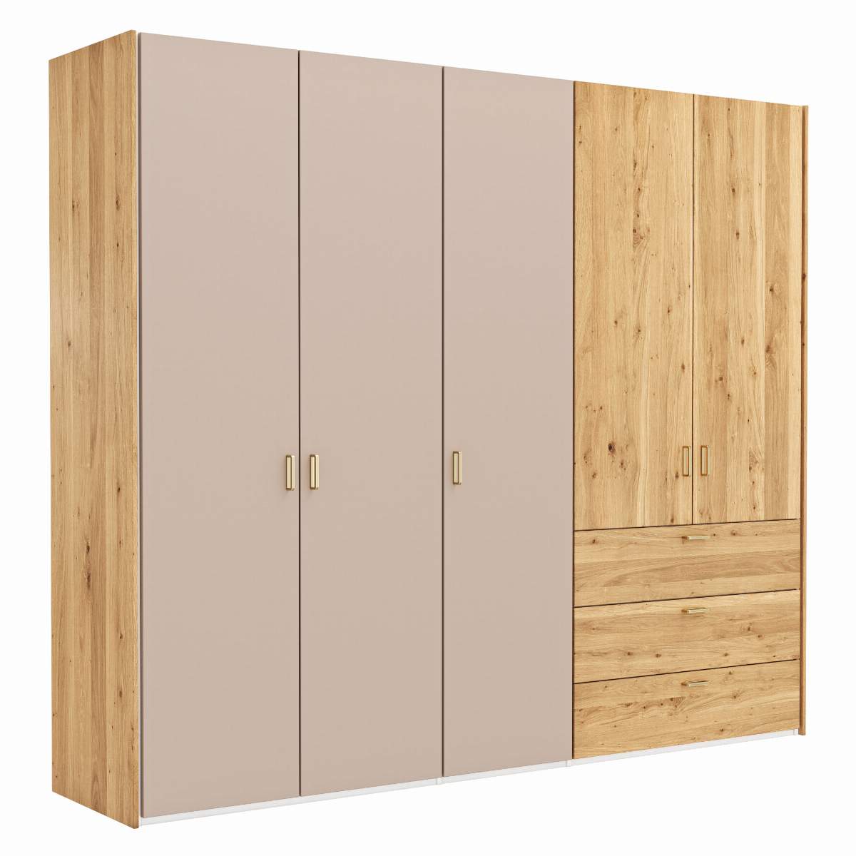 Drehtürenschrank Colorado - B. ca. 257cm, Nougat / Eiche furniert