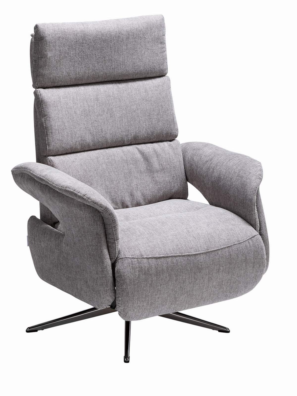 Relaxsessel Amila - Größe M, inkl. Relaxfunktion und Kopfteilverstellung, Stoff, Grau