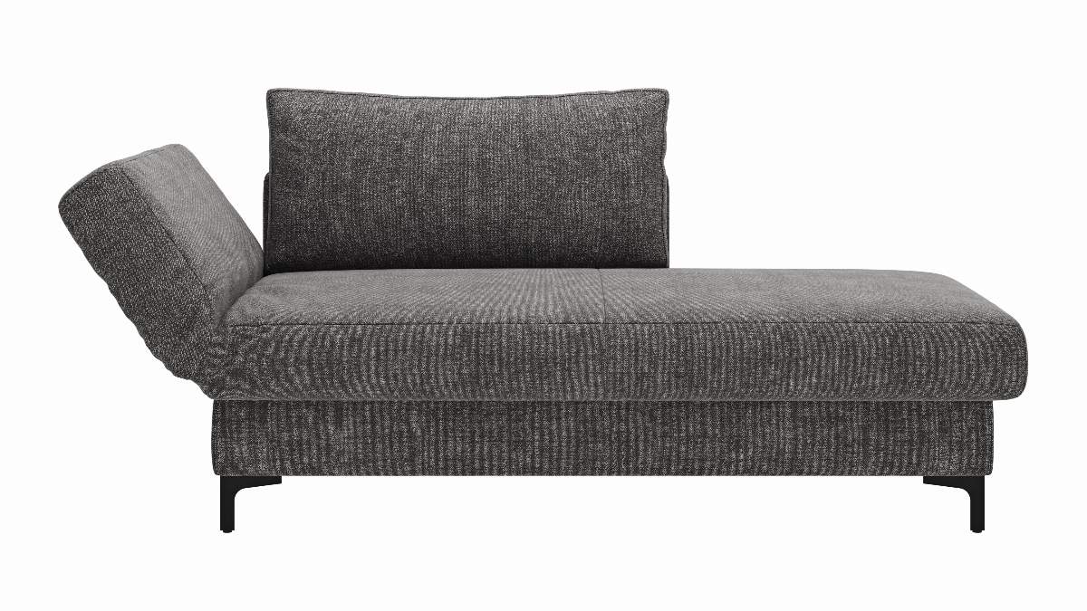 Schlafsofa Verano - Ausrichtung links inkl. Schlaffunktion und Bettkasten, Stoff, Dunkelgrau