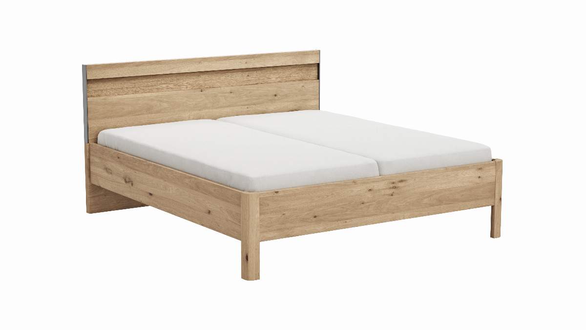 Bett Viana - Liegefläche ca. 180x200 cm, Furnier, Balkeneiche