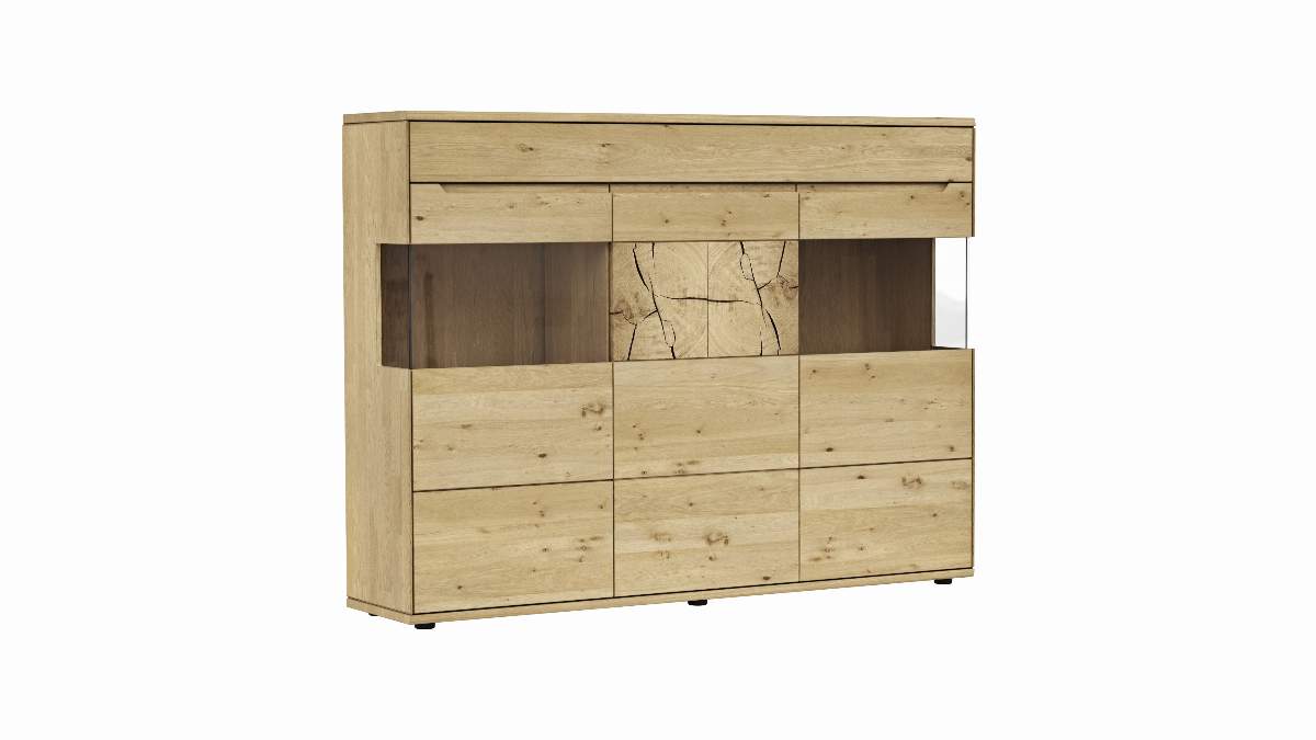 Highboard Amora - Wildeiche massiv bianco