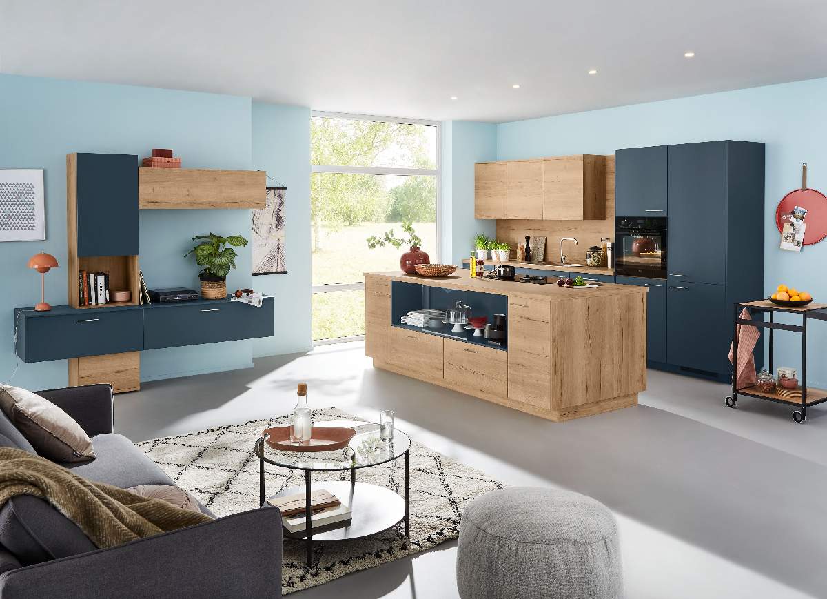 Inselküche 34.190 5 322, Fjordblau