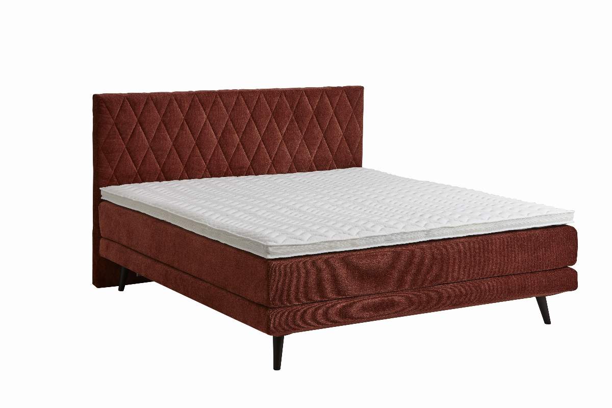 Boxspringbett Valencia - Liegefläche ca. 180x200 cm, Stoff, Kupfer