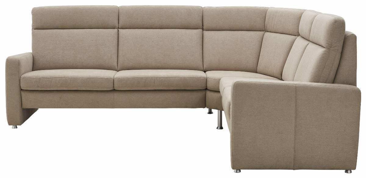 Ecksofa Arima H - 2,5-Sitzer mit Ecke rechts, Stoff, Beige