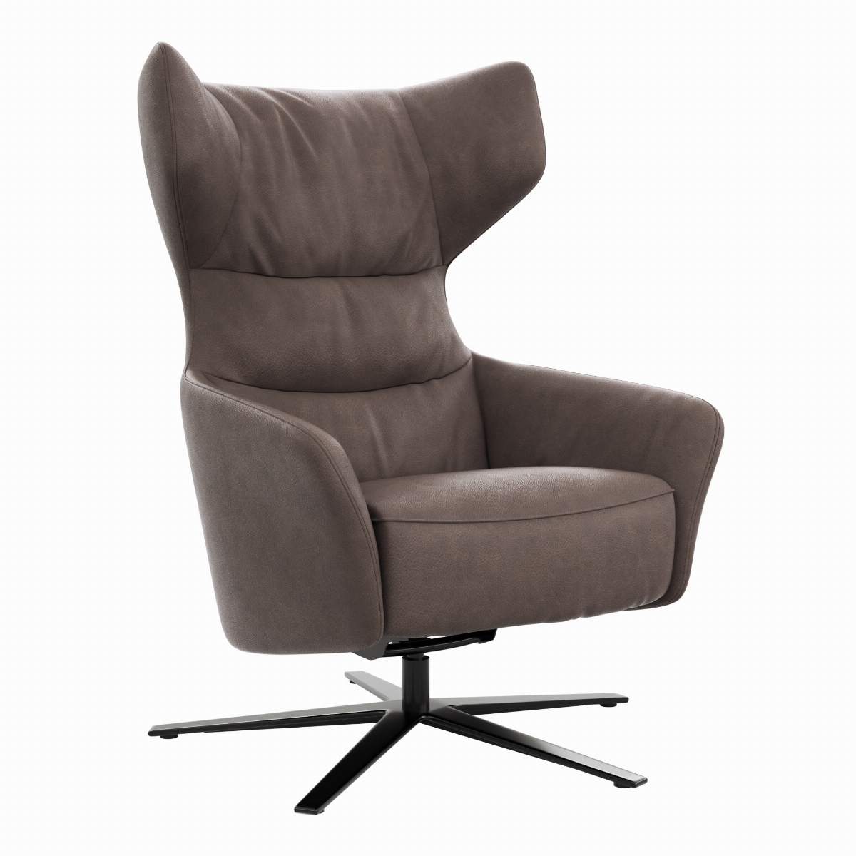 Drehsessel Houston Relax - Größe M, inkl. Relaxfunktion + Gasdruckfeder, Leder, Dunkelbraun