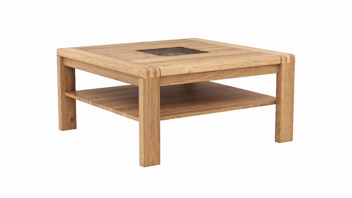 Couchtisch Cartago Soft - BHT ca. 90x45x90 cm, Wildeiche massiv, natur geölt