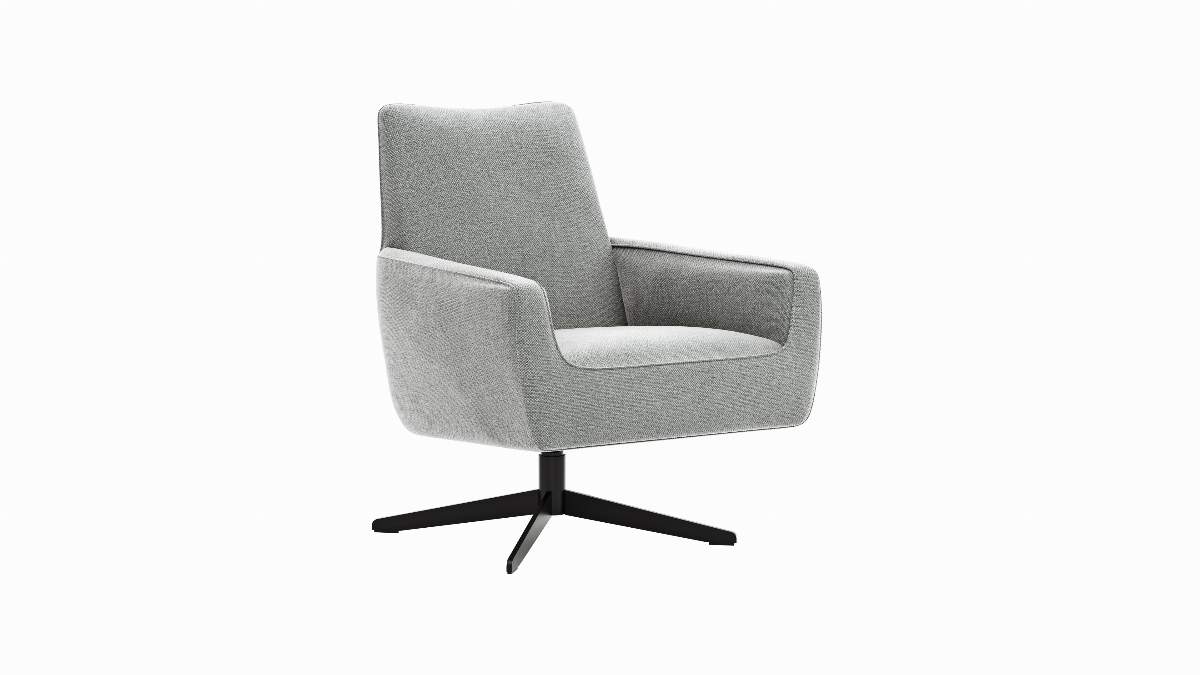 Drehsessel Matina - Größe L, Stoff, Hellgrau