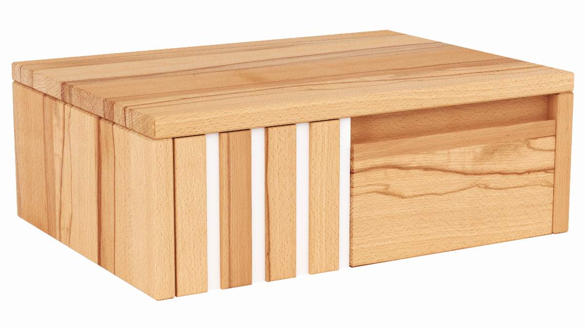  Nachtkonsole Tigris - links, Kernbuche massiv, geölt