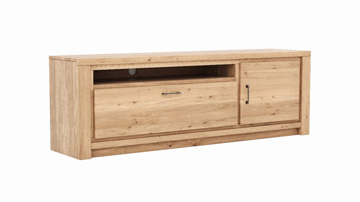 Lowboard Farmingdale - Eiche massiv, legno