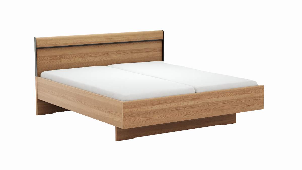 Bett Lenoso - Liegefläche ca. 180x200 cm, Eiche Nachbildung