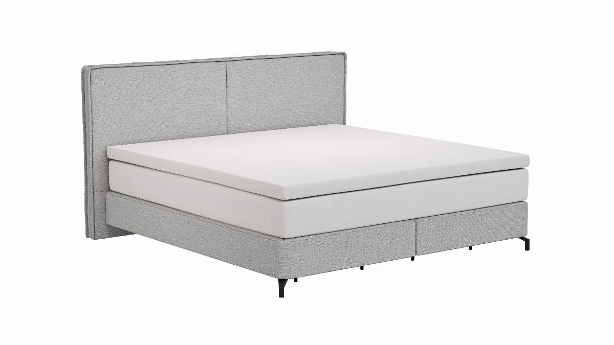 Boxspringbett Alpin - Liegefläche 200x200cm, Stoff, Grau