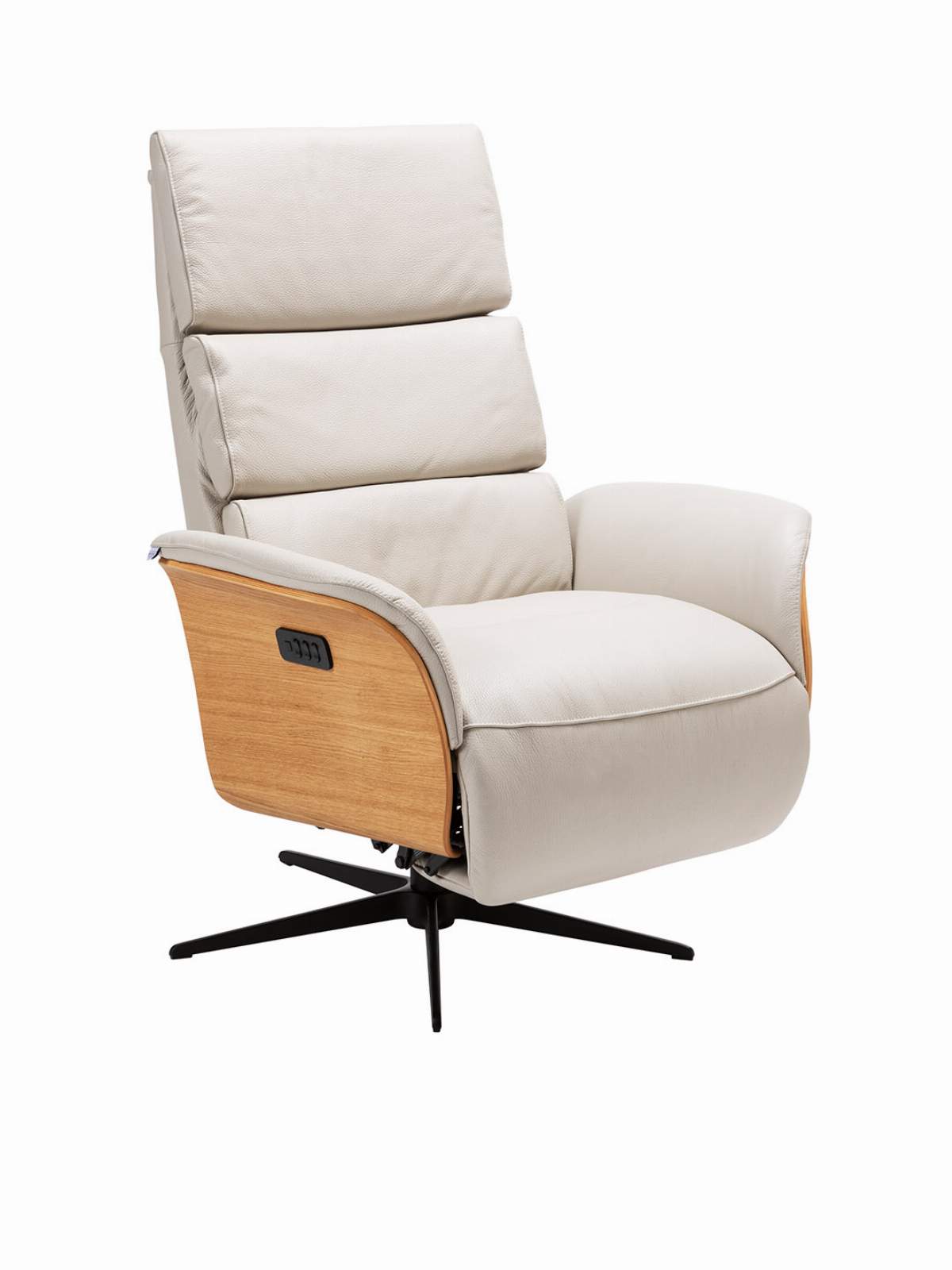 Relaxsessel Amila - Größe L, inkl. 4-motorischer Relaxfunktion und Aufstehhilfe, Leder, Silbergrau