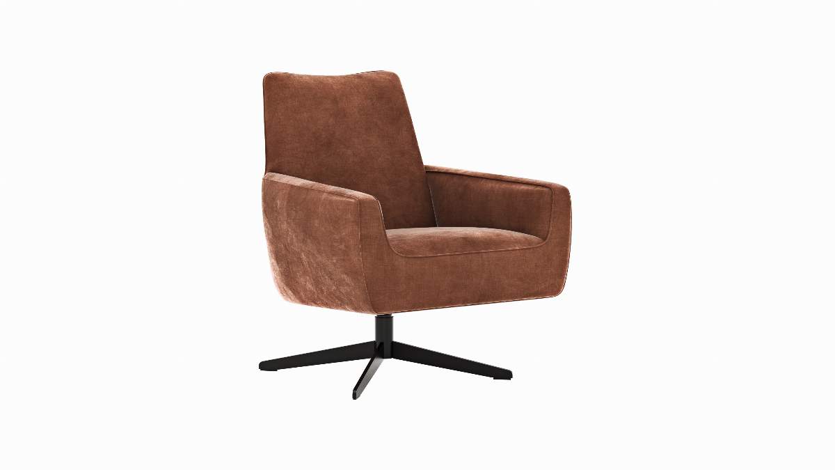 Drehsessel Matina - Größe L, Velour, Kupfer