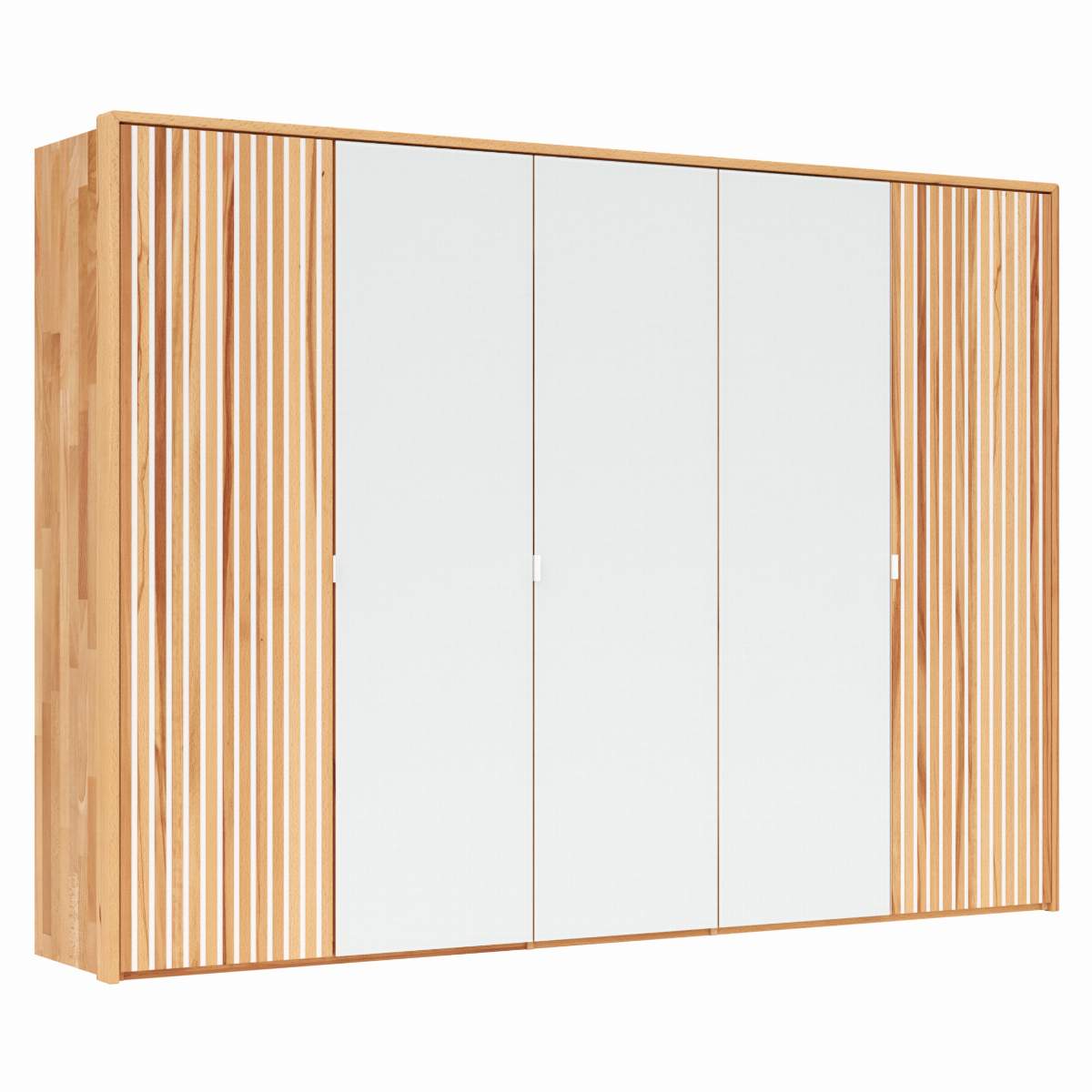 Drehtürenschrank Tigris - inkl. Passepartout, B. ca. 305 cm, Kernbuche massiv, geölt