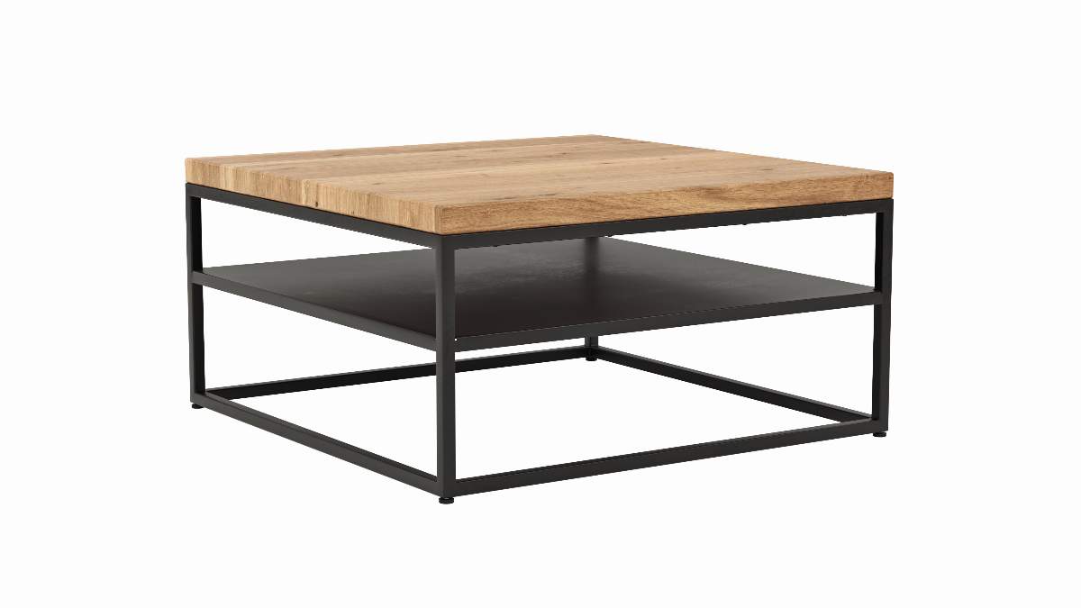 Couchtisch Farmingdale - LBH ca. 80x80x40 cm, Eiche massiv, natur geölt