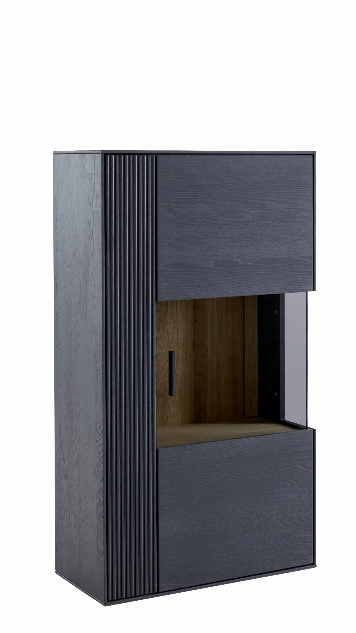 Hängevitrine Estana - Eiche massiv, Anthrazit