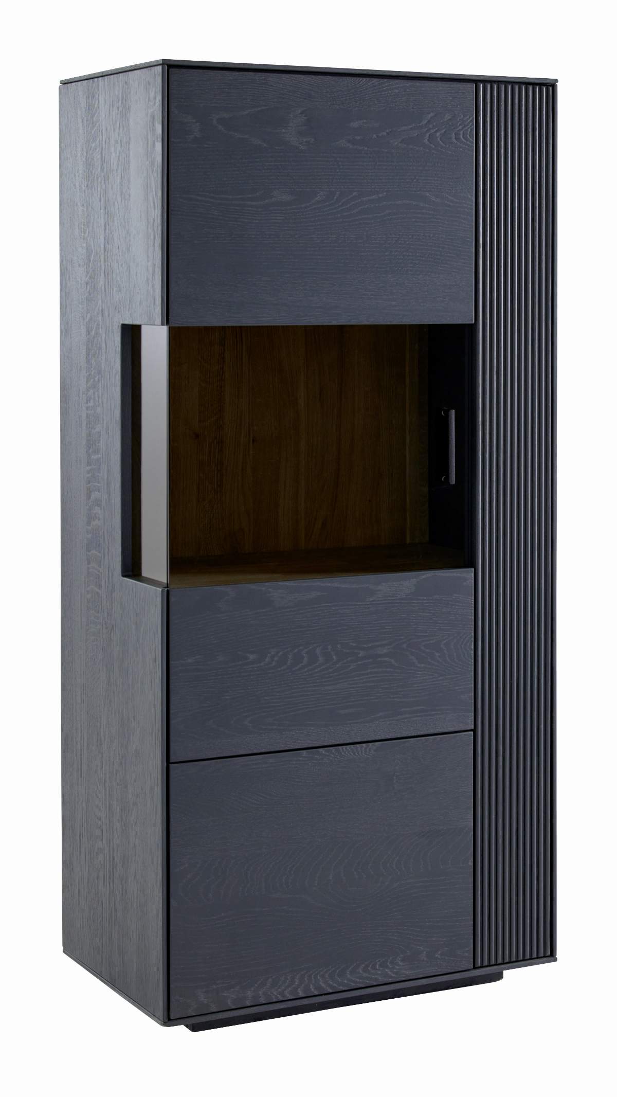 Vitrine Estana - Eiche massiv, Anthrazit