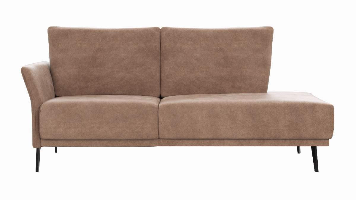 Recamiere Rosario - Ausrichtung links, Stoff, Cognac