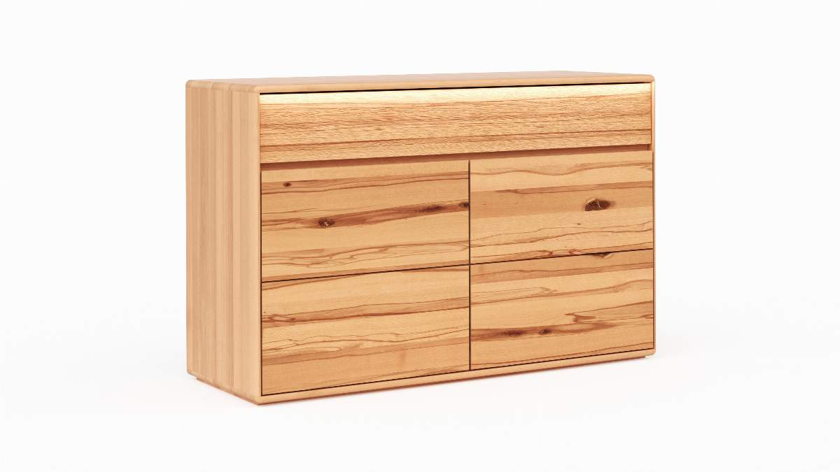 Sideboard Hillsboro - inkl. Beleuchtung, Buche/Kernbuche natur, geölt