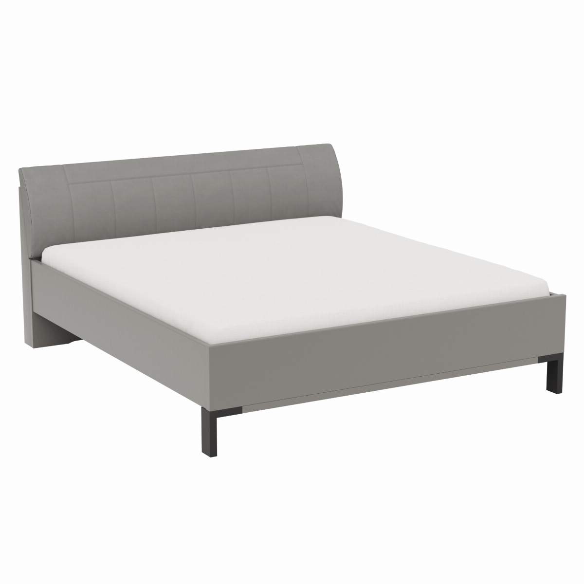 Bett Marbella - Liegefläche ca. 180x200cm, Melamin, Kunstleder, Grau
