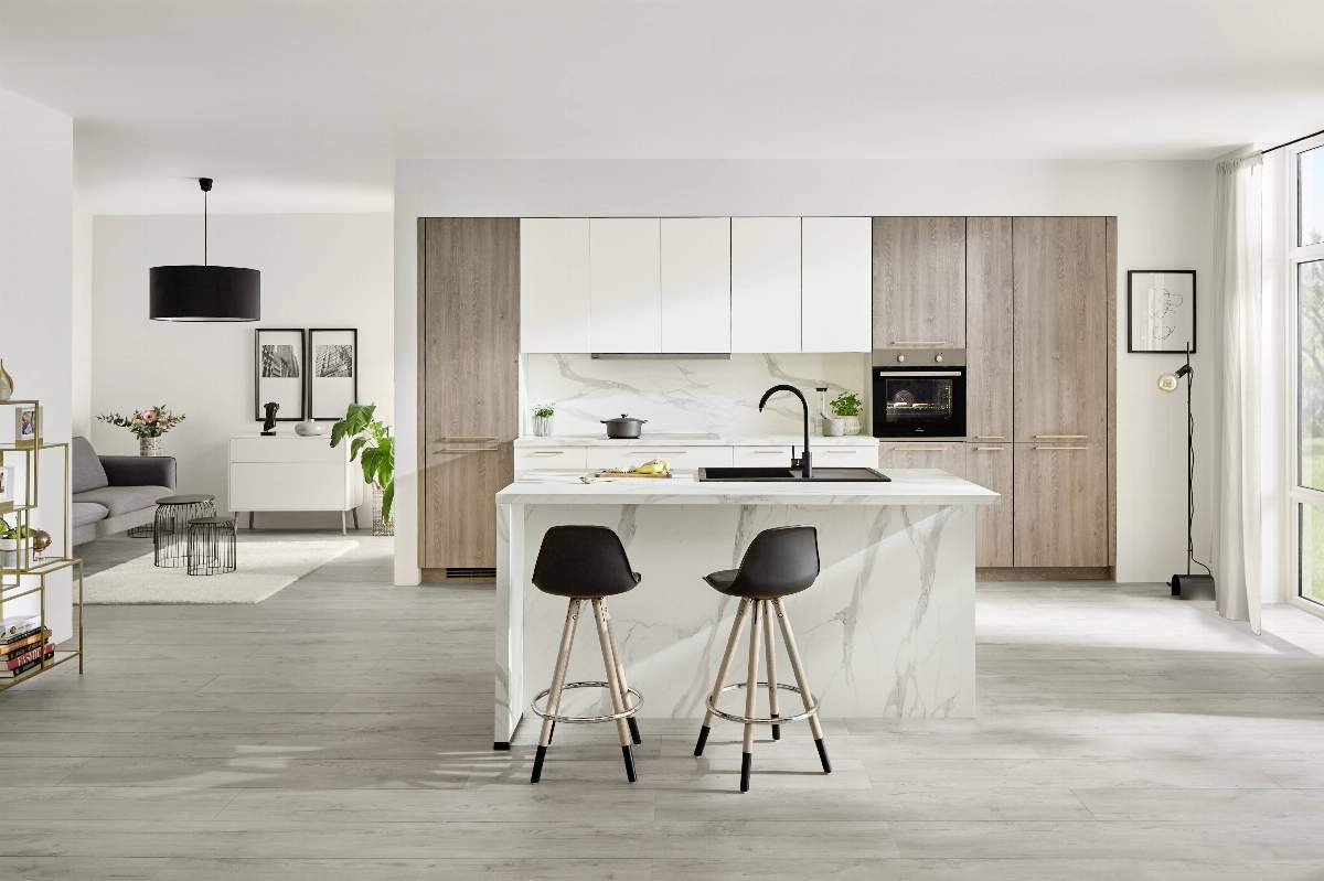 Inselküche EM Senso 1 324, Weiß