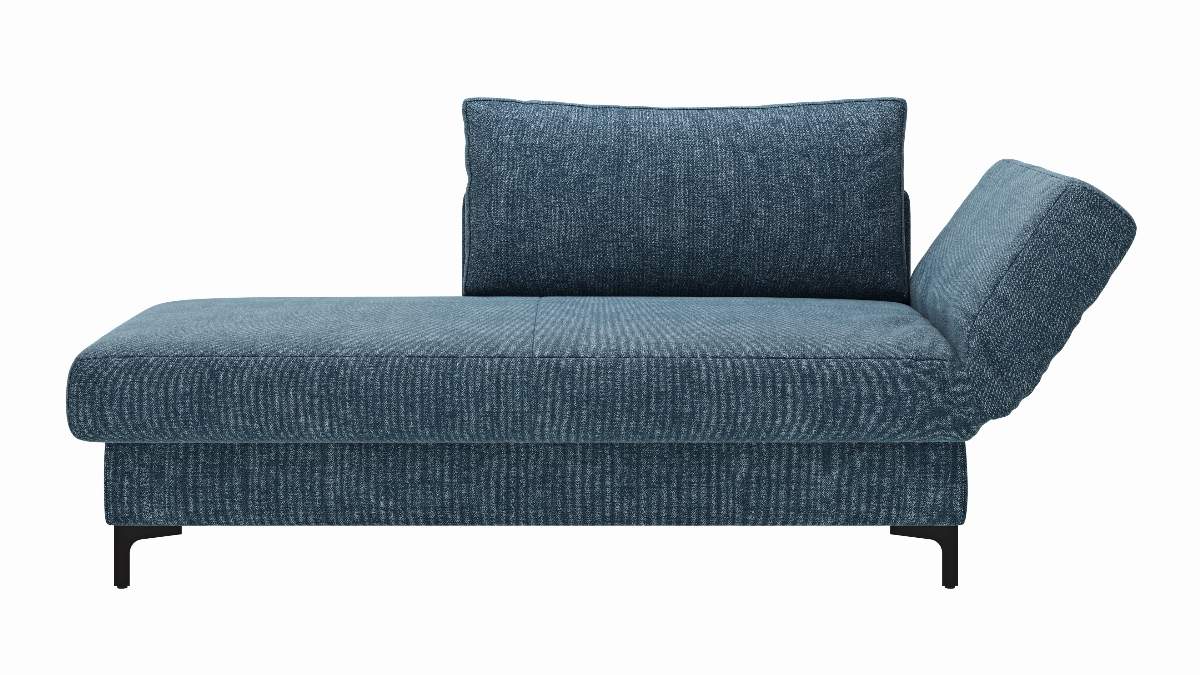 Schlafsofa Verano - Ausrichtung rechts inkl. Schlaffunktion und Bettkasten, Stoff, Petrol