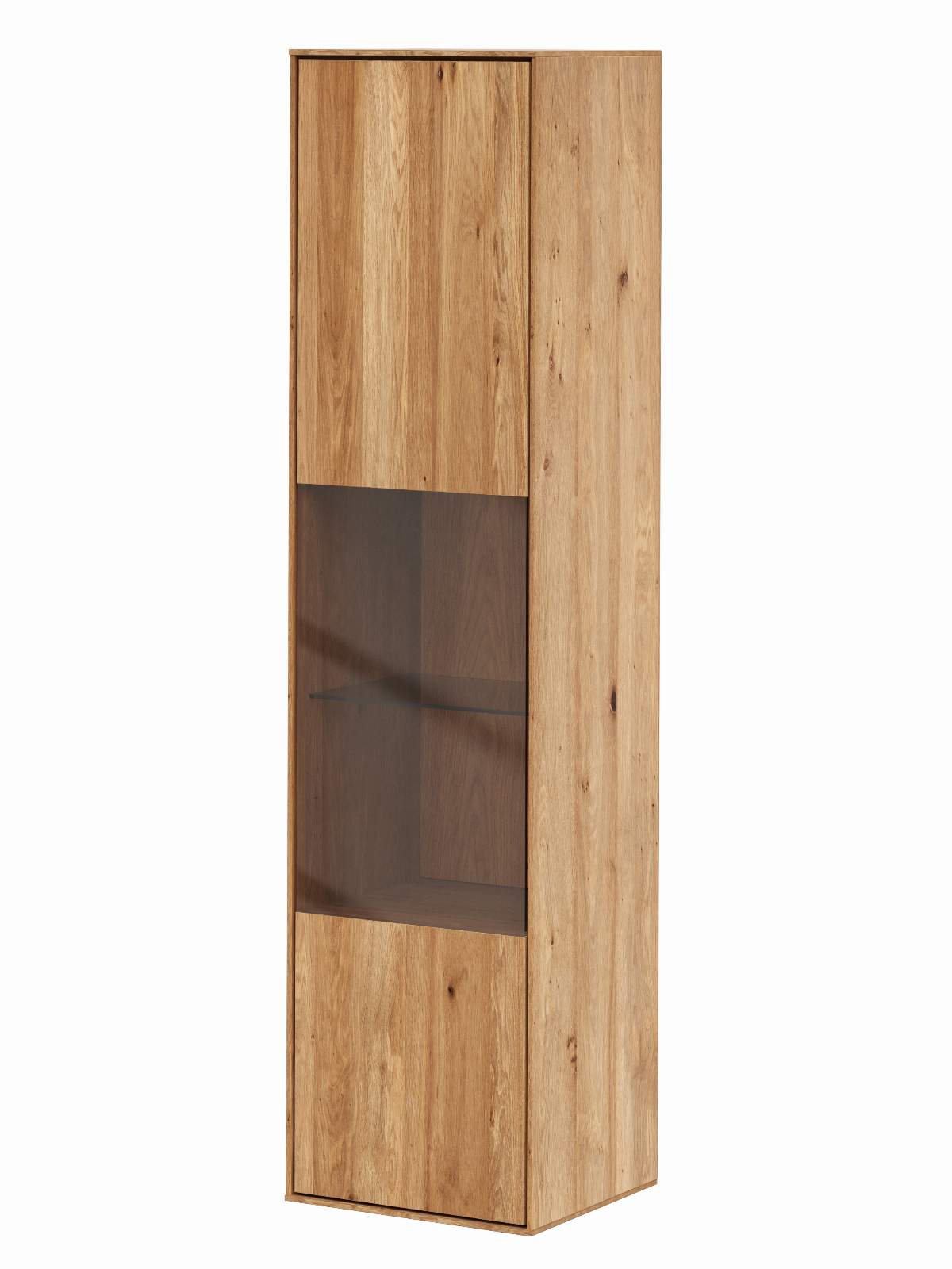 Hängevitrine Saratoga - Anschlag Links, Wildeiche massiv, natur geölt