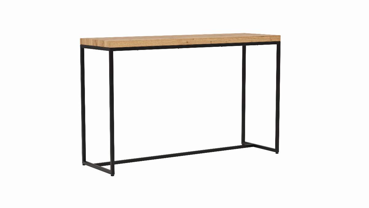 Beistelltisch Farmingdale - LBH ca. 130x40x80 cm, Eiche massiv, natur geölt