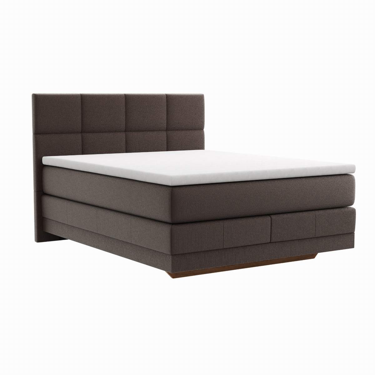 Boxspringbett Alpin Luxe - Liegefläche ca. 160x200 cm, Stoff, Dunkelbraun