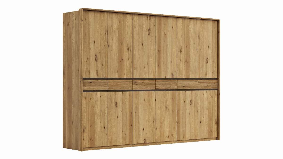 Drehtürenschrank Baltimore - inkl. Passepartout, B ca. 297 cm, Wildeiche massiv