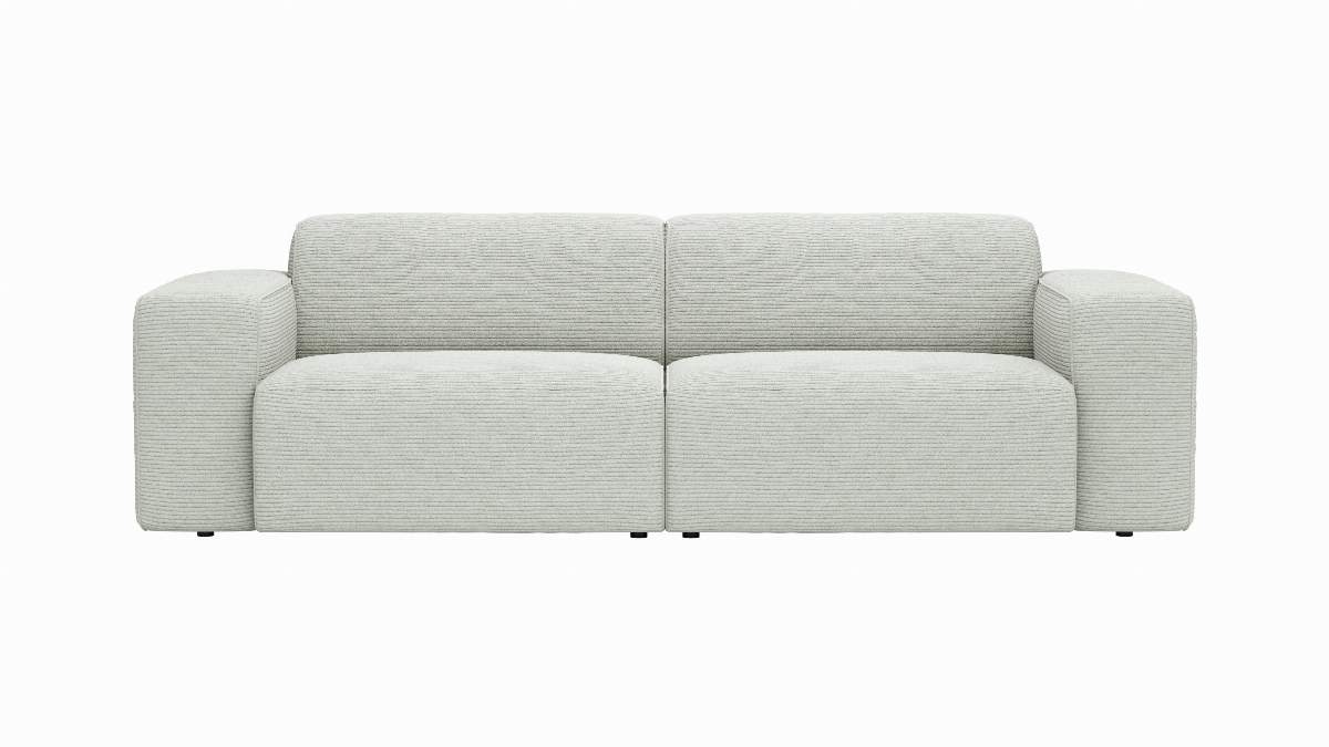 Sofa Elementos - 3-Sitzer XL, Stoff, Hellgrau