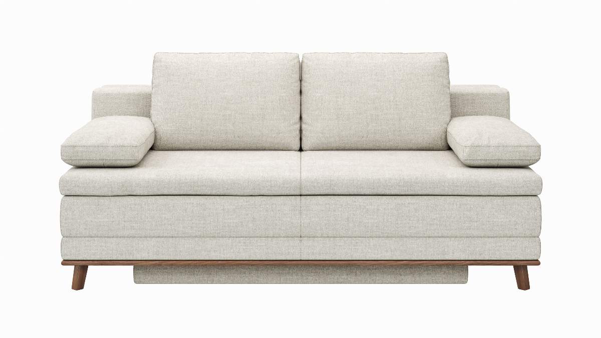 Sofa Lakeville2 - 2-Sitzer inkl. Schlaffunktion mit Bettkasten, Stoff, Natur