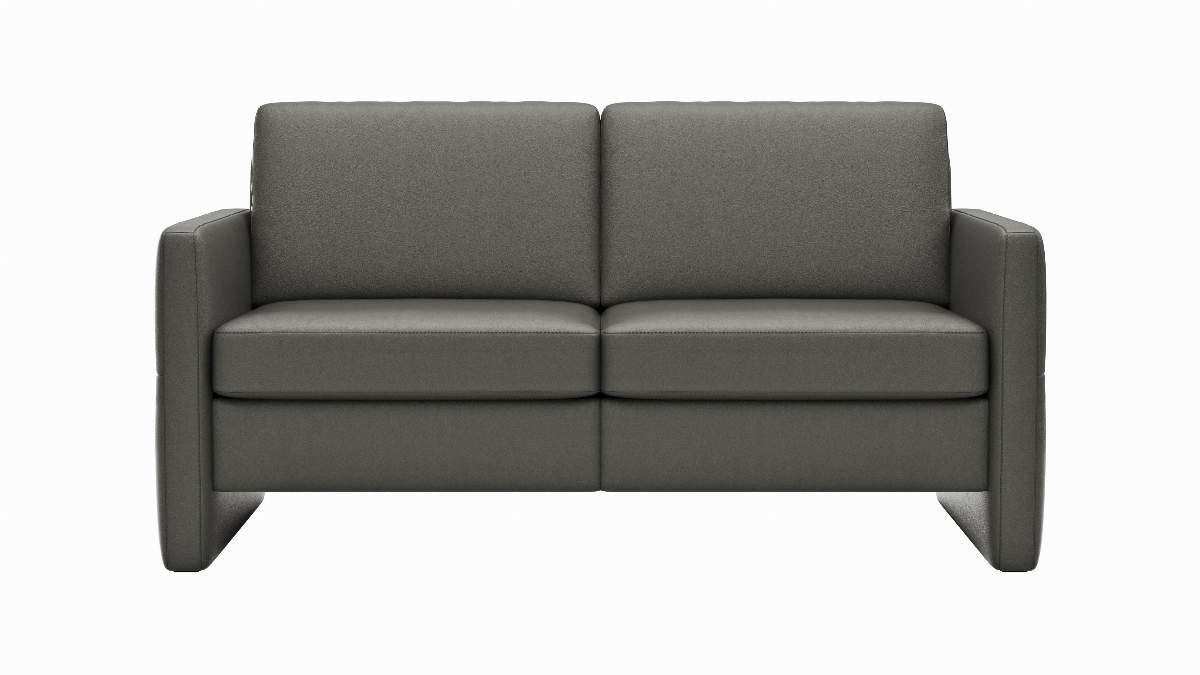 Sofa Arima N - 2-Sitzer, Leder, Anthrazit