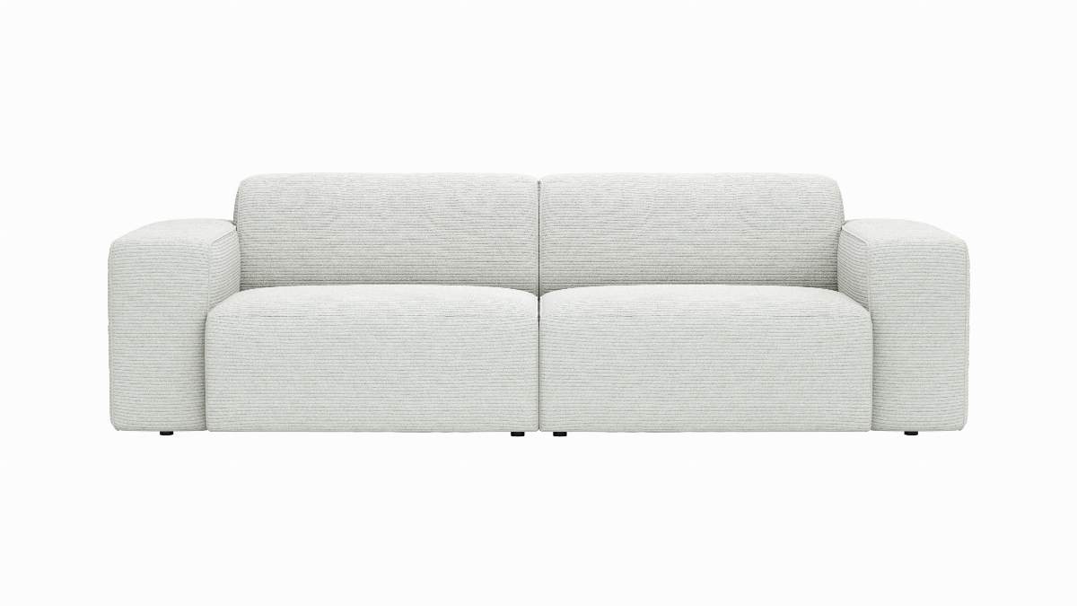 Sofa Elementos - 3-Sitzer XL, Stoff, Weiß