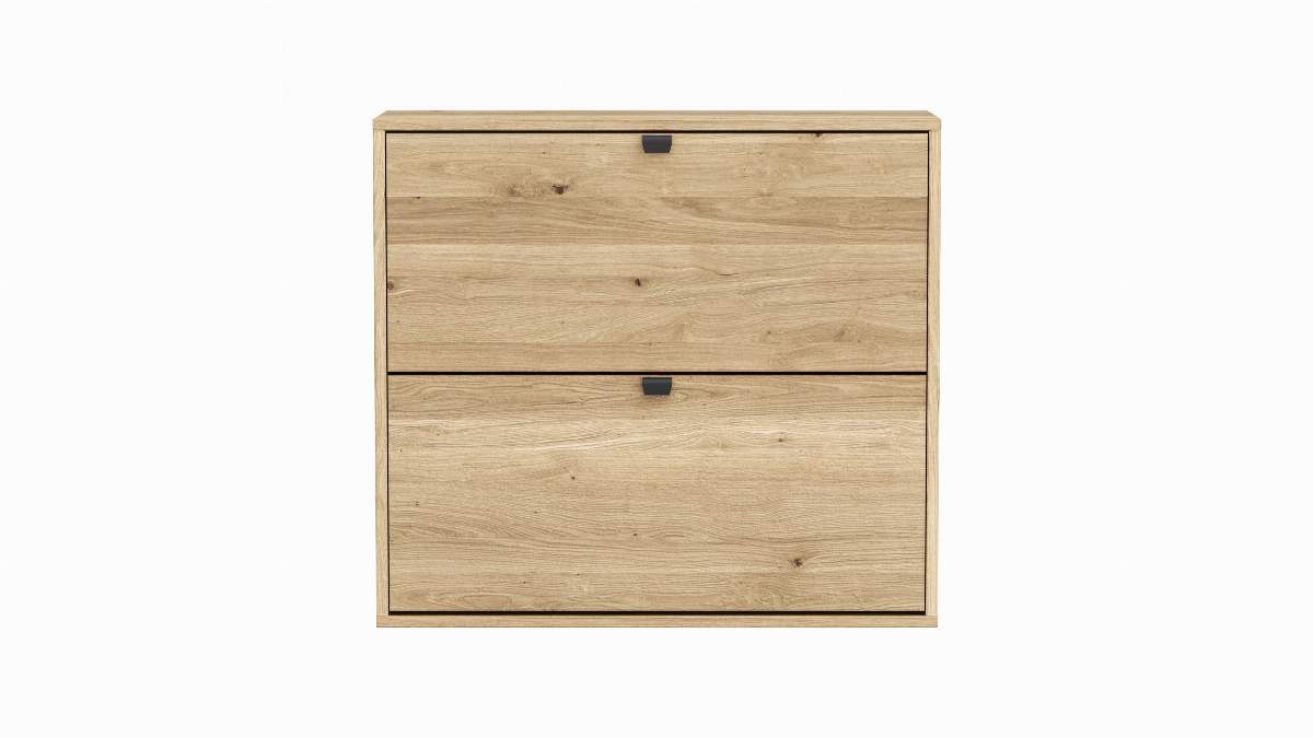 Schuhschrank Williston - Korpus Wildeiche bianco / Front sandgestrahlt