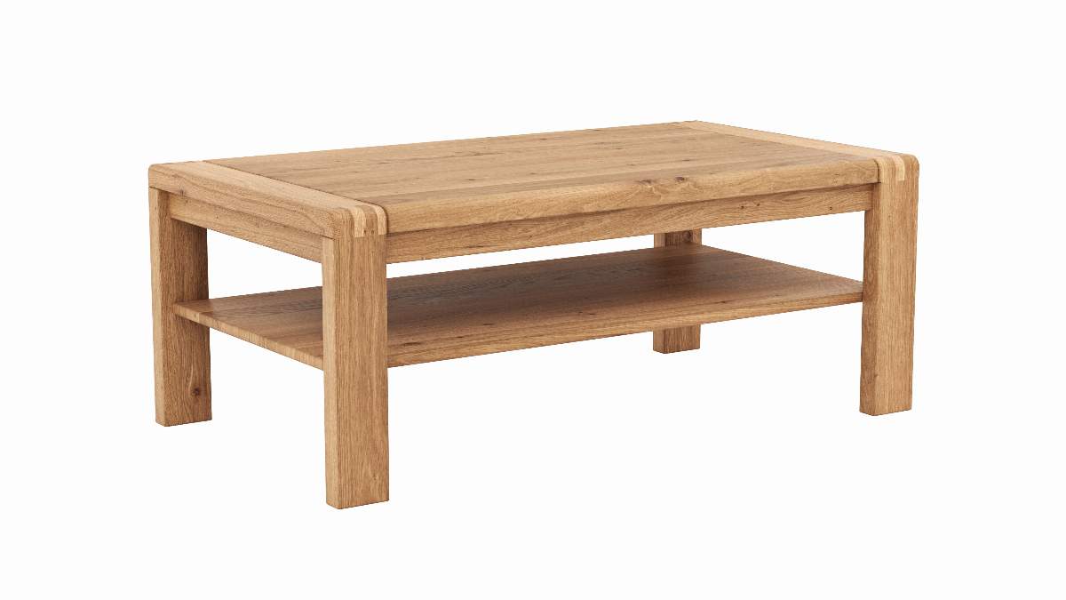 Couchtisch Cartago Soft - BHT ca. 115x45x65 cm, Wildeiche massiv, natur geölt