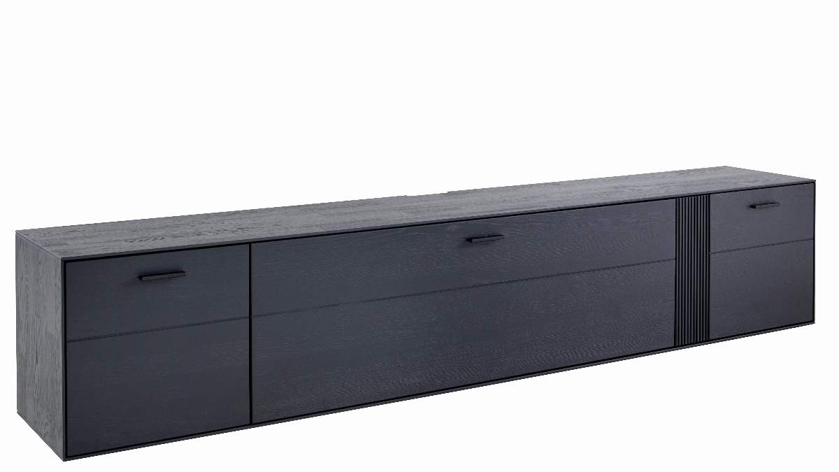 Lowboard Estana - Eiche massiv, Anthrazit 