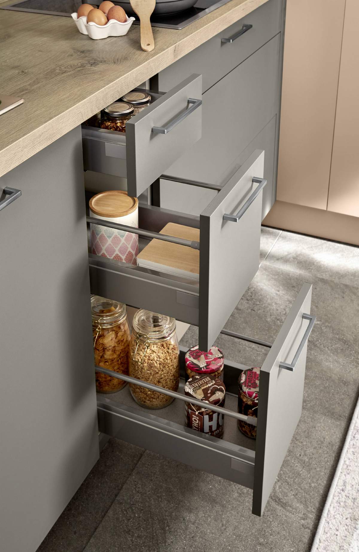 Winkelküche 32.120 3 324, Taupegrau