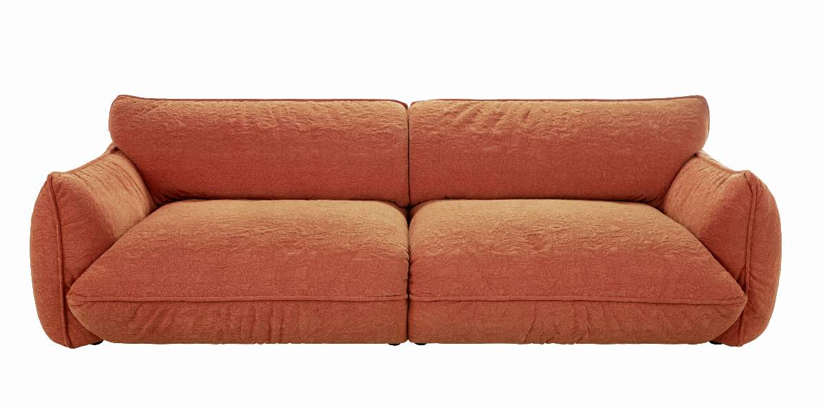 Sofa Fluffy - 4-Sitzer inkl. Rückenlehne verstellbar, Stoff, Kupfer