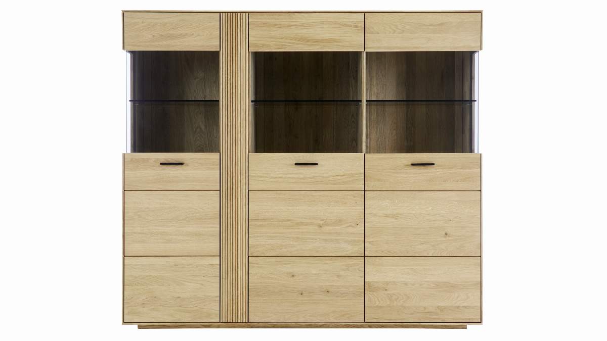 Highboard Estana - Eiche massiv, legno