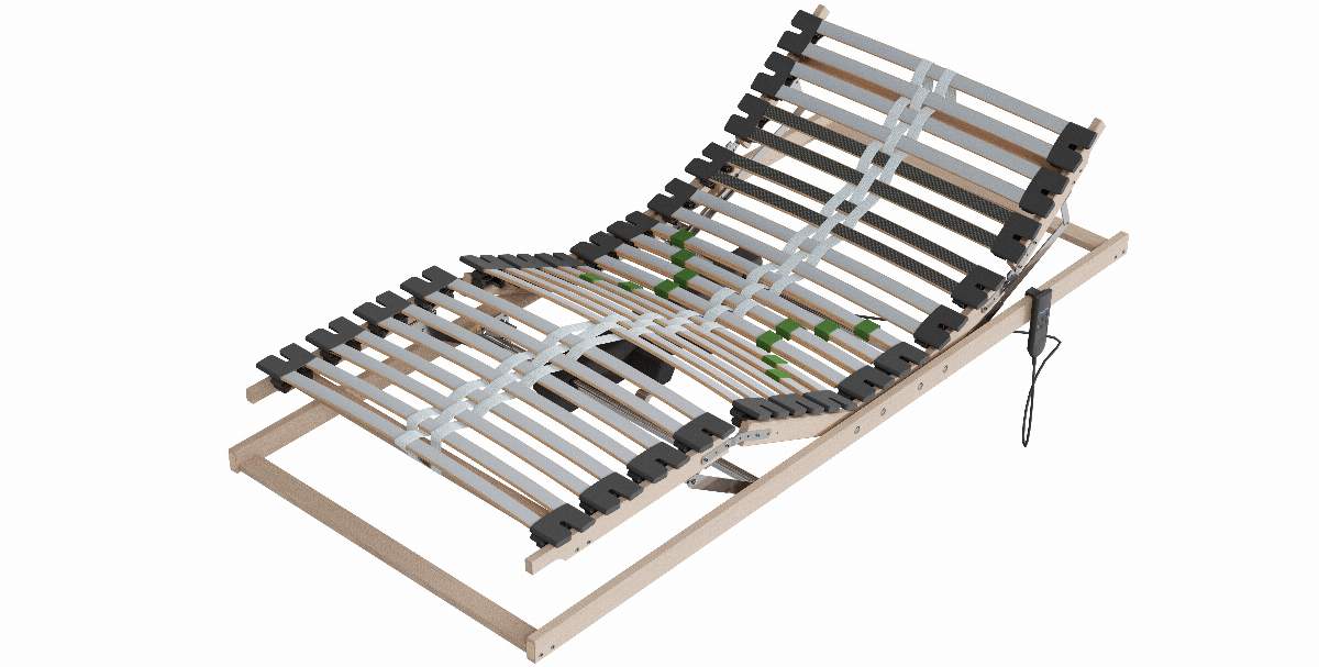 Lattenrost Alpin Schlafsysteme Alpin-B-MO - 90x200cm, Kopf-/Fußteil 2-motorisch verstellbar, Kabelsteuerung